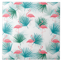 Flamingos Tropical Palmetto Löv Fronds