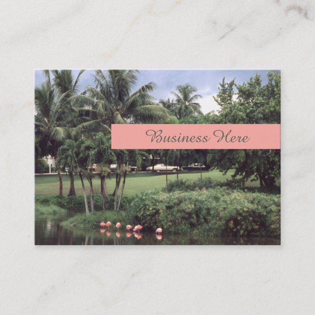 Flamingos Tropical Theme Retro Handflatan Visitkort (Framsida)
