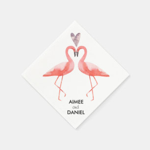 Flamingos tropiska bröllop pappersservett