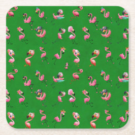 Flamingos Underlägg Papper Kvadrat