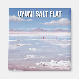 Flamingos vid Uyuni Salt Flat Salar De Uyuni Magnet