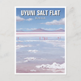Flamingos vid Uyuni Salt Flat Salar De Uyuni Vykort