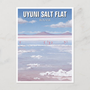 Flamingos vid Uyuni Salt Flat Salar De Uyuni Vykort