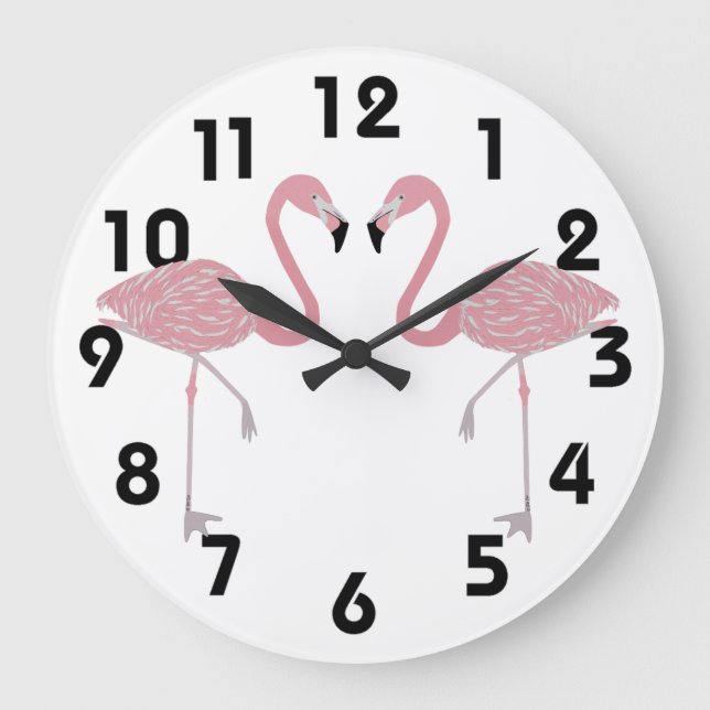Flamingos Wall Clock Stor Klocka (Framsida)