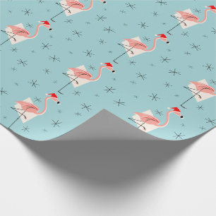 FlamingoSanta blått som slår in papper Presentpapper