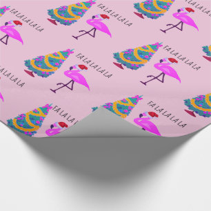 FlamingoSanta rosa jul som slår in papper Presentpapper