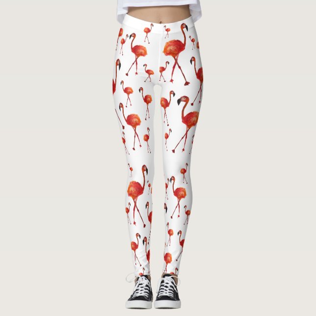 Flamingosäsongens Anpassningsbar Leggings (Framsida)