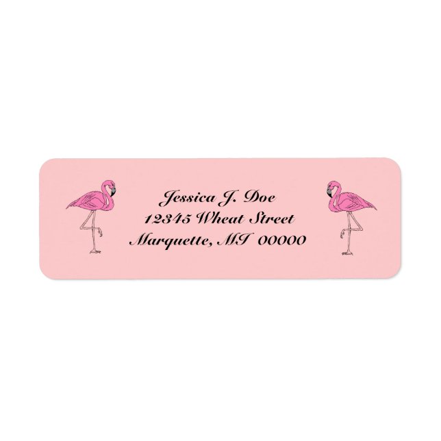 Flamingospar rosa Returetiketter Returadress Etikett (Framsidan)