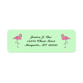Flamingospar rosa Returetiketter Returadress Etikett