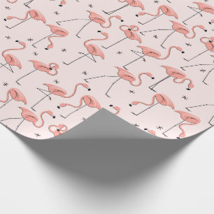 Flamingosrosor som slår in papper presentpapper