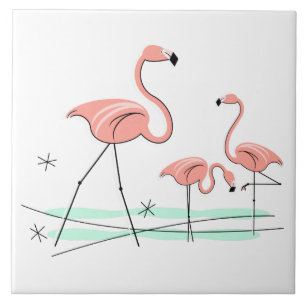 FlamingosTrio 2 belägger med tegel Kakelplatta