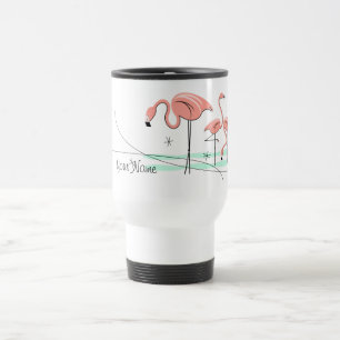 FlamingosTrio 3" namn" travel mug Resemugg