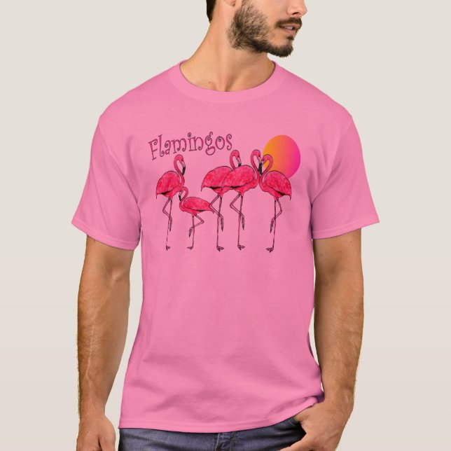 FlamingoTango på solnedgången--T-tröja & gåvor T-shirt (Framsida)