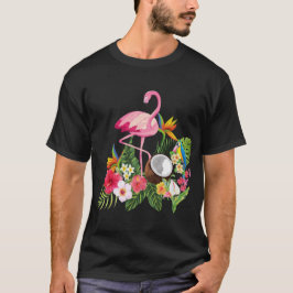 Flamingotropiska mönster t shirt