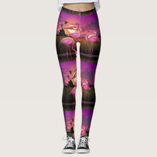 Flamingotryckdamasker Leggings