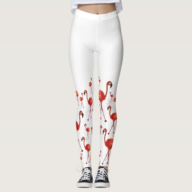 Flamingovanvettdamasker Leggings (Framsida)