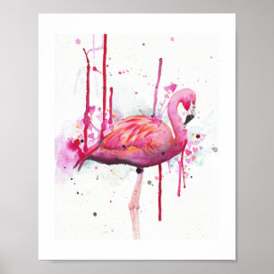 flamingovattenfärg poster