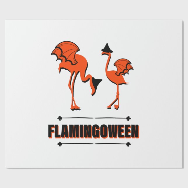 Flamingoween - Halloween Presentpapper (Platt)