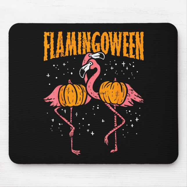 Flamingoween Pumpkin Flamingos Funny Bird Hallowee Musmatta (Framsidan)