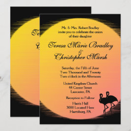 Flaminställning Sol kväll Bröllop Inbjudningar