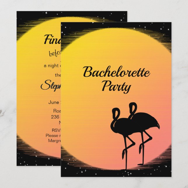 Flaminställning Sol kväll Bröllop Inbjudningar (Fram/baksida)