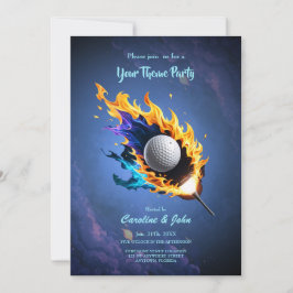 Flamintensitet: golf boll i aktion. inbjudningar