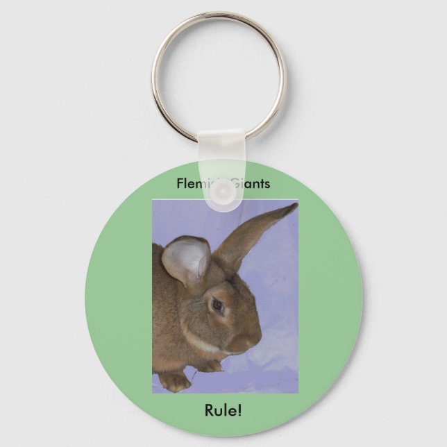 Flamish Giant Rabbit Keychain Nyckelring (Framsida)