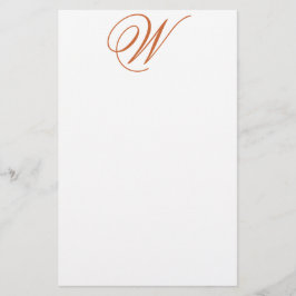 Flamish W Editable Monogram Felt Stationery Brevpapper