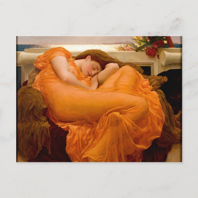 Flamjuni-målning efter Frederic Leighton Vykort (Framsida)