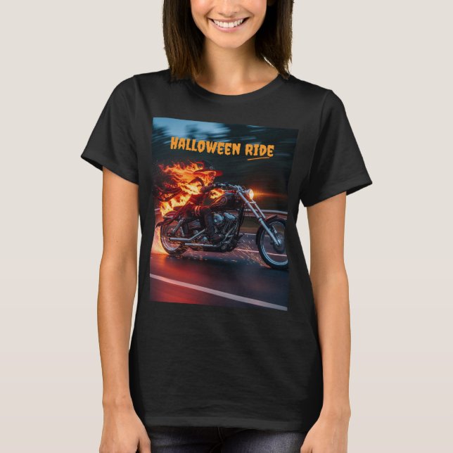 Flamläggning på motorcykel t shirt (Framsida)