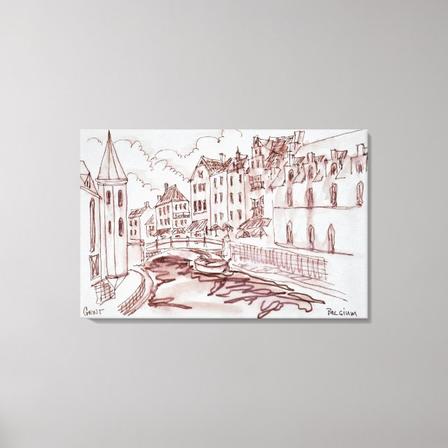 Flamländsk arkitektur | Gent, Belgien Canvastryck (Framsida)