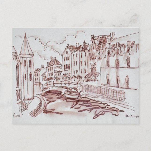 Flamländsk arkitektur | Gent, Belgien Vykort (Framsida)