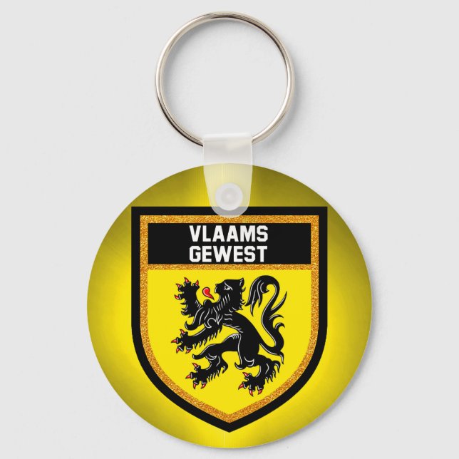 Flamländska Flagga Nyckelring (Framsida)