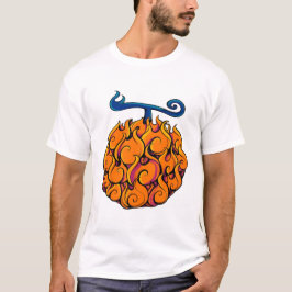 Flamm Frukt Grafisk Eldig Orange och Röd T-Shirt