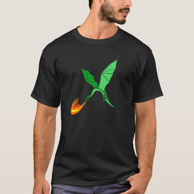 Flamma andningdraken t shirt (Framsida)