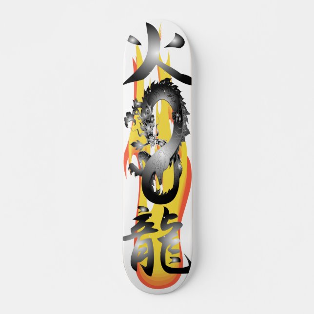 Flamma avfyrar draken 3D remix Skateboards (Framsida)