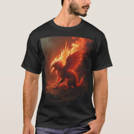 flamma brinnande röd realism t shirt