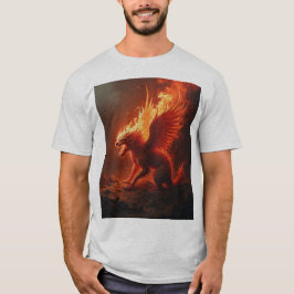 flamma brinnande röd realism t shirt