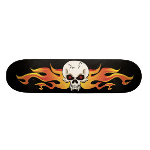 Flamma den Fanged skallen Mini Skateboard Bräda 18,7 Cm