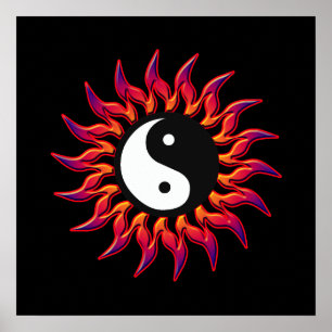 Flamma den Yin Yang solen Poster