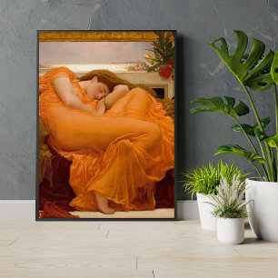 Flamma June av Frederic Leighton Orange Fine Art Poster