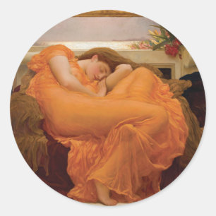 Flamma Juni av Frederic Leighton Runt Klistermärke