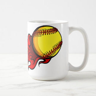 Flamma muggen för Fastpitch softballkaffe Kaffemugg