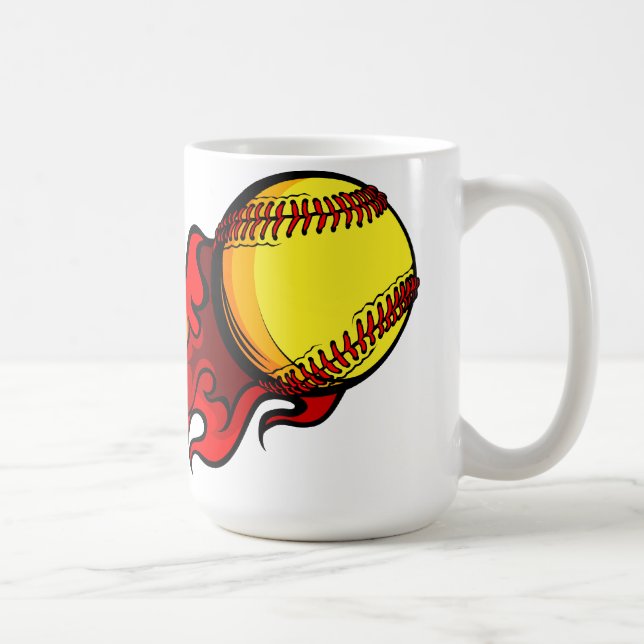 Flamma muggen för Fastpitch softballkaffe Kaffemugg (Höger)