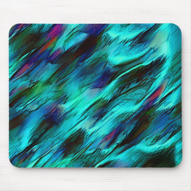 Flamma nedfläckader från blå till cyan och röda pr musmatta (Framsidan)