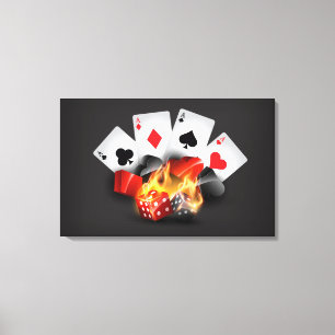 Flamma pokerkasinosvarten canvastryck