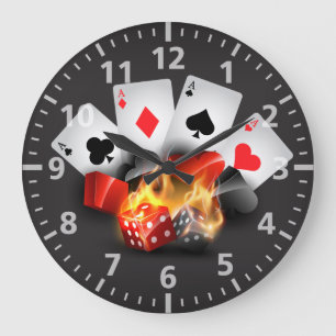 Flamma pokerkasinosvarten stor klocka