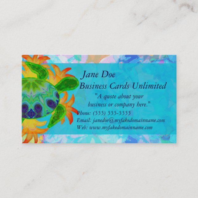 Flamma sköldpaddavisitkortmallen visitkort (Framsida)