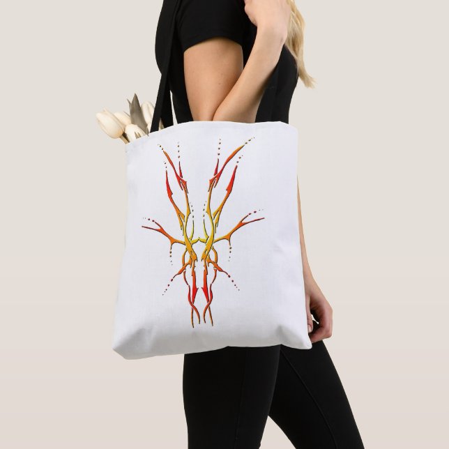 Flamma Tribal Hjälm Skalle Jakt Design Tygkasse (Närbild)