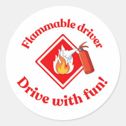 Flammable Driver Trucker Art - Digital Download Runt Klistermärke